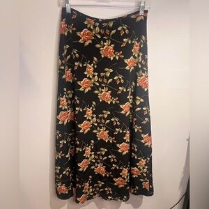VNTG Ultimate Blues Floral Midi Skirt – Size 6 – Romantic 90s Style